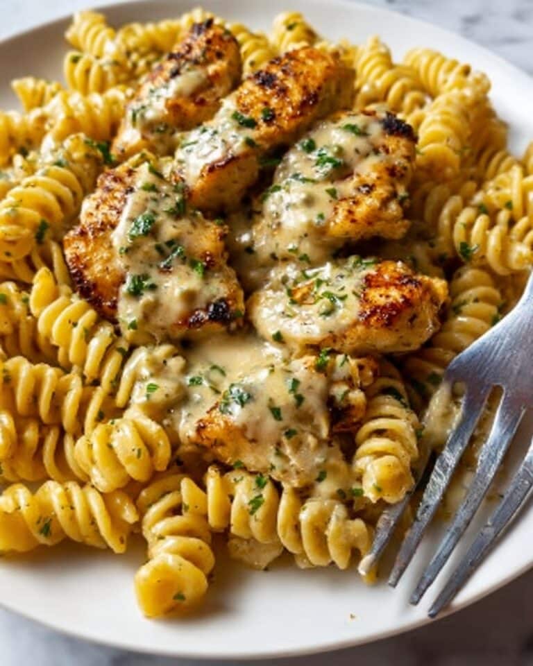 Creamy Garlic Parmesan Chicken with Cheesy Twisted Pasta Recipe