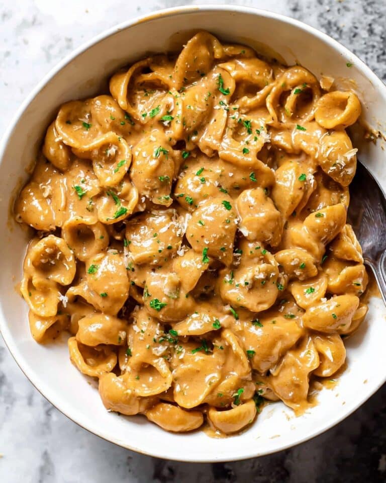 French Onion Pasta with Caramelized Onions and Melted Gruyere Recipe