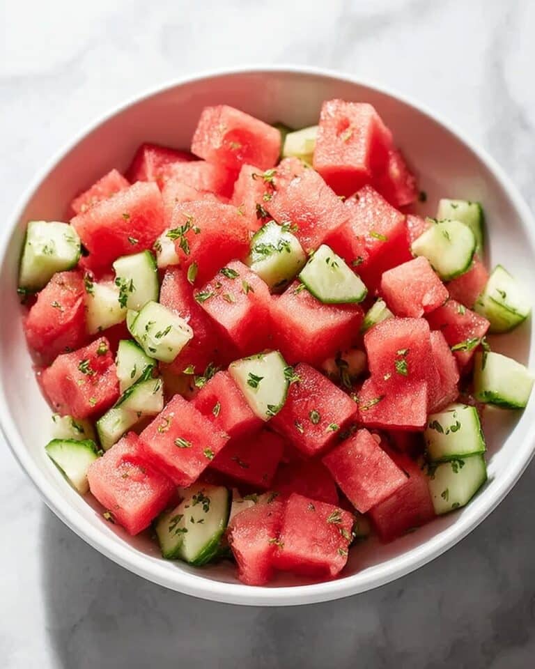 Watermelon & Cucumber Salad with Mint and Lime Recipe