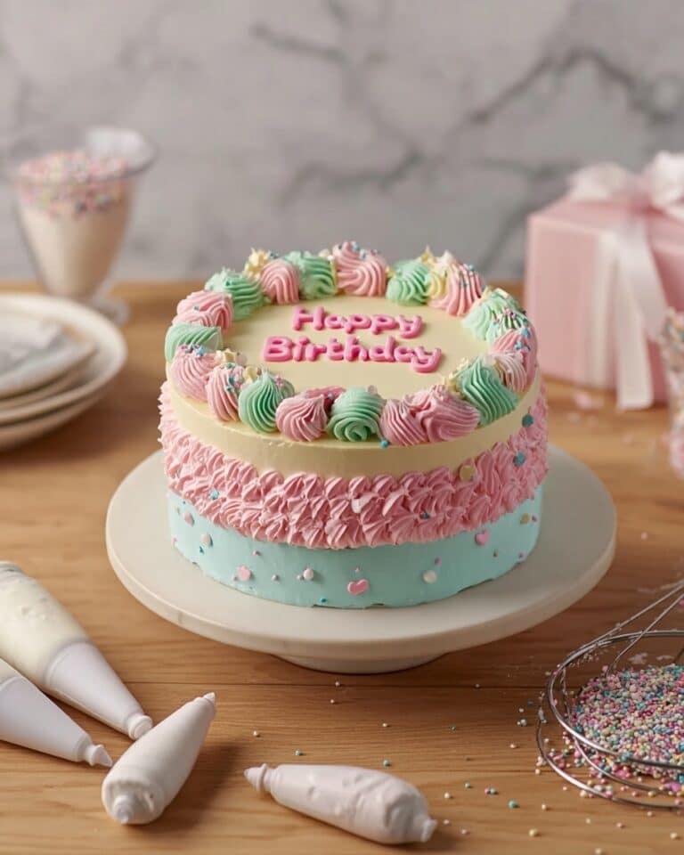 Simple Vanilla Layer Cake with Customizable Frosting Recipe