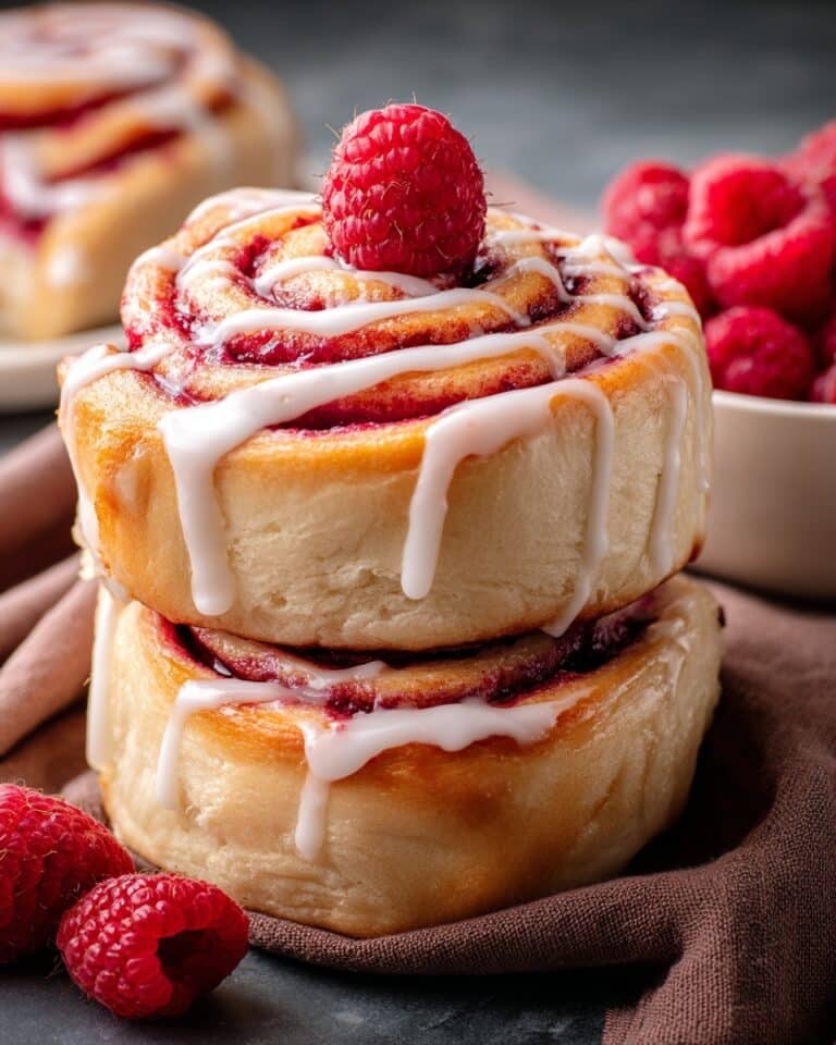 Raspberry Cinnamon Rolls with Lemon Glaze Recipe