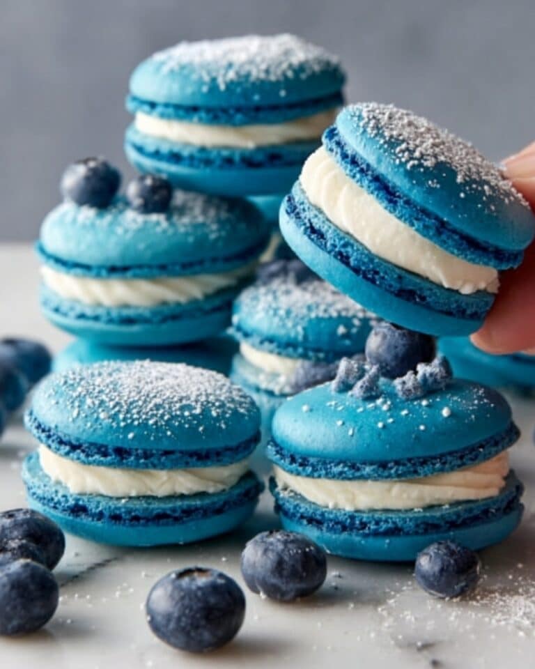 Blueberry Macarons with Blueberry Mascarpone Cream Recipe